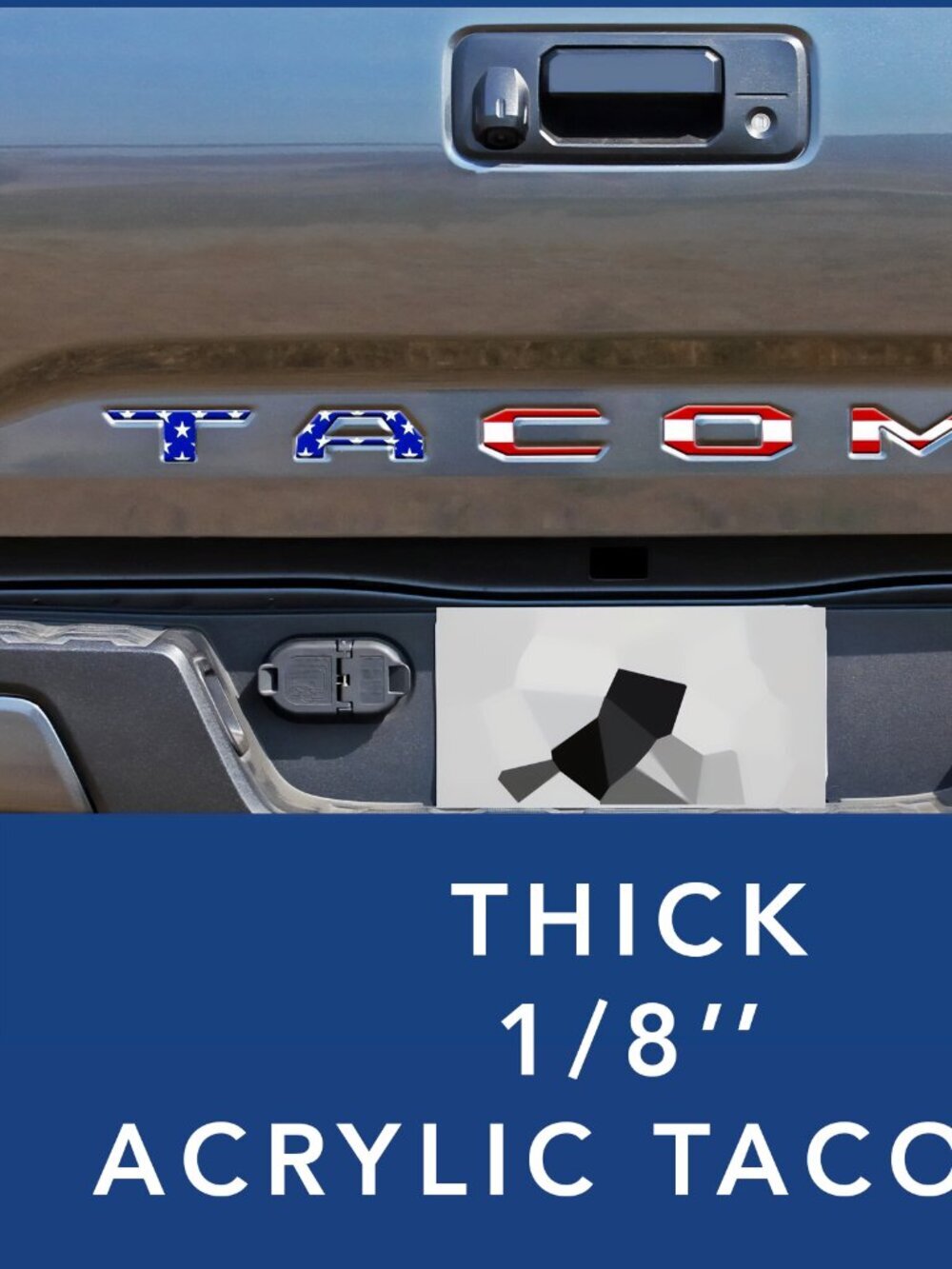 3D USA FLAG DOMED TAILGATE INSERT LETTERS TOYOTA TACOMA 2016-23